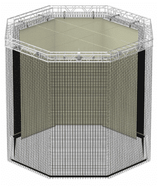 Indoor throwing athletic cage (discus, hammer, shot put)