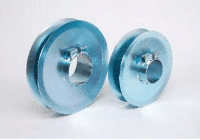 Pulleys for winding straps.